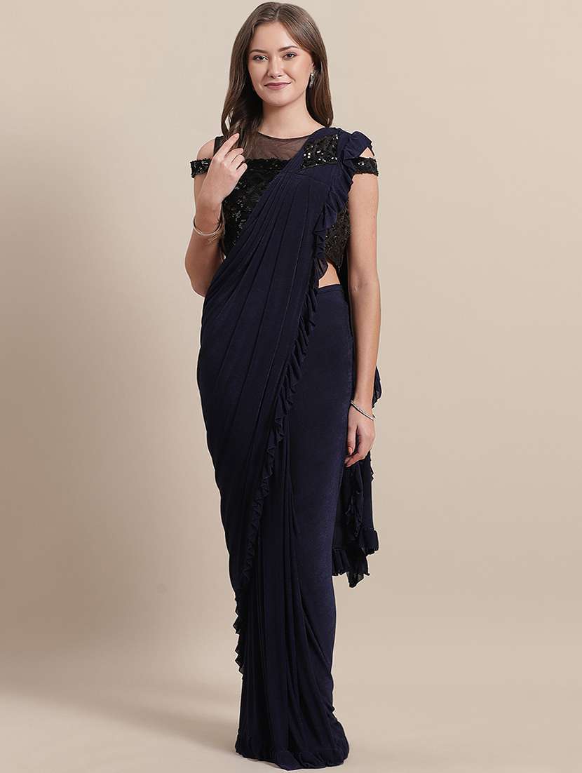 ruffle draped saree with blouse