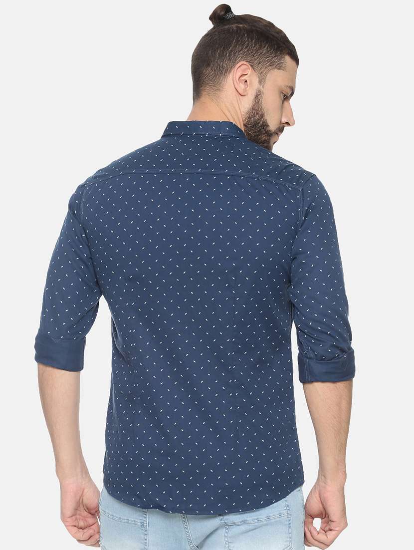 mens micro print casual shirt - 17258301 -  Standard Image - 2