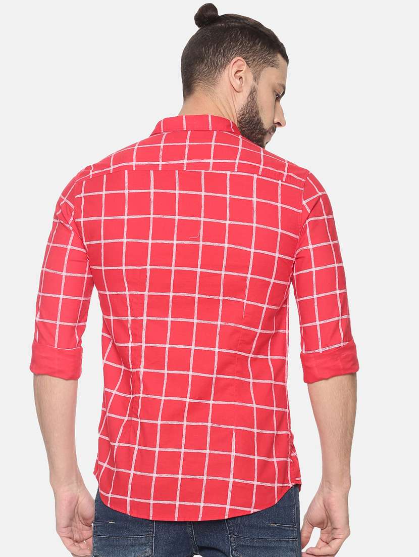 mens checks casual shirt - 17258356 - Standard Image - 2