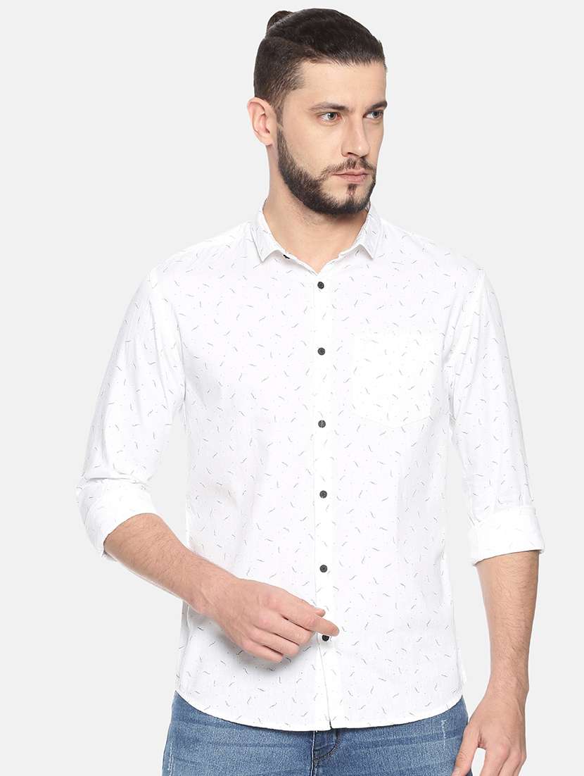 mens micro print casual shirt
