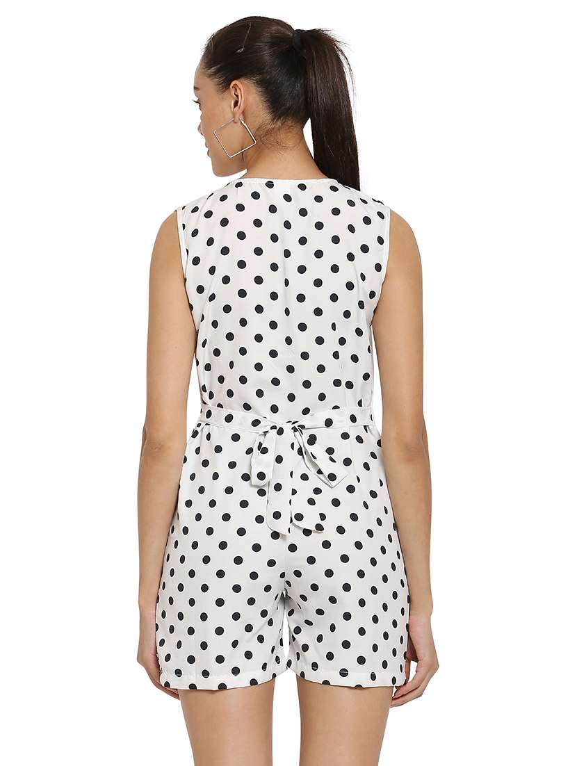 white crepe romper jumpsuit - 17258757 - Standard Image - 2