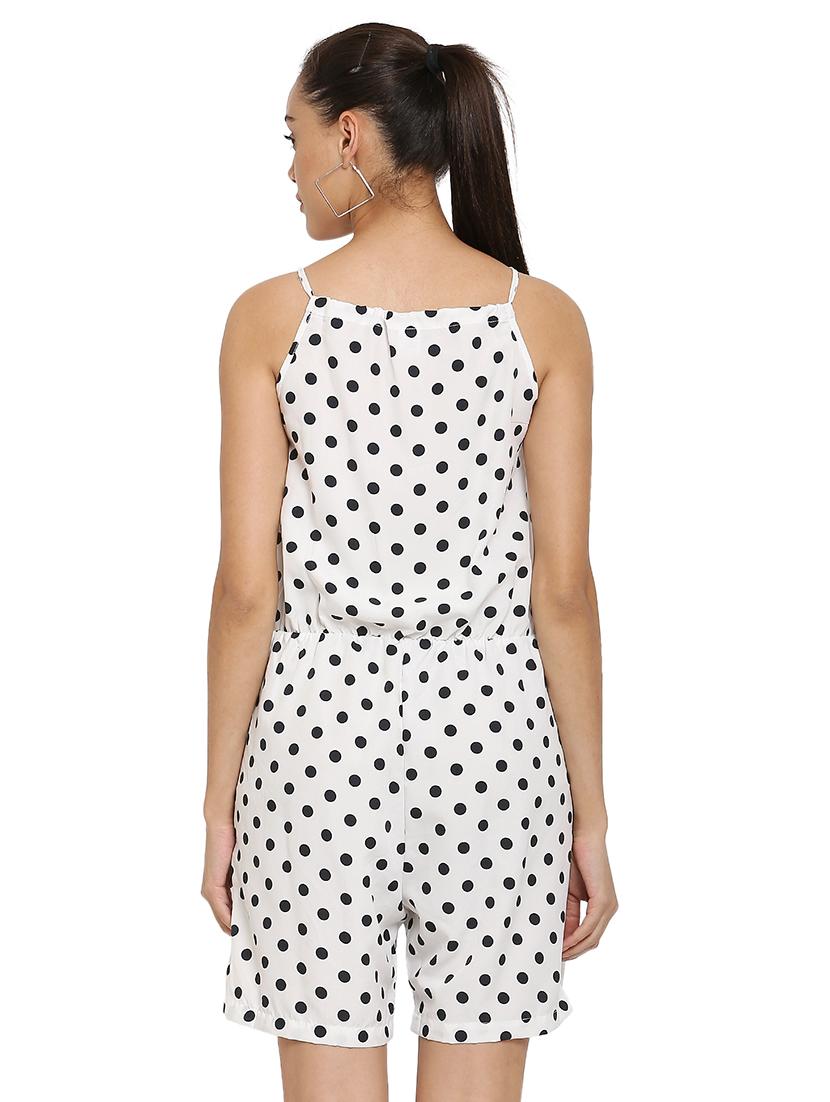 white crepe romper jumpsuit - 17258763 - Standard Image - 2