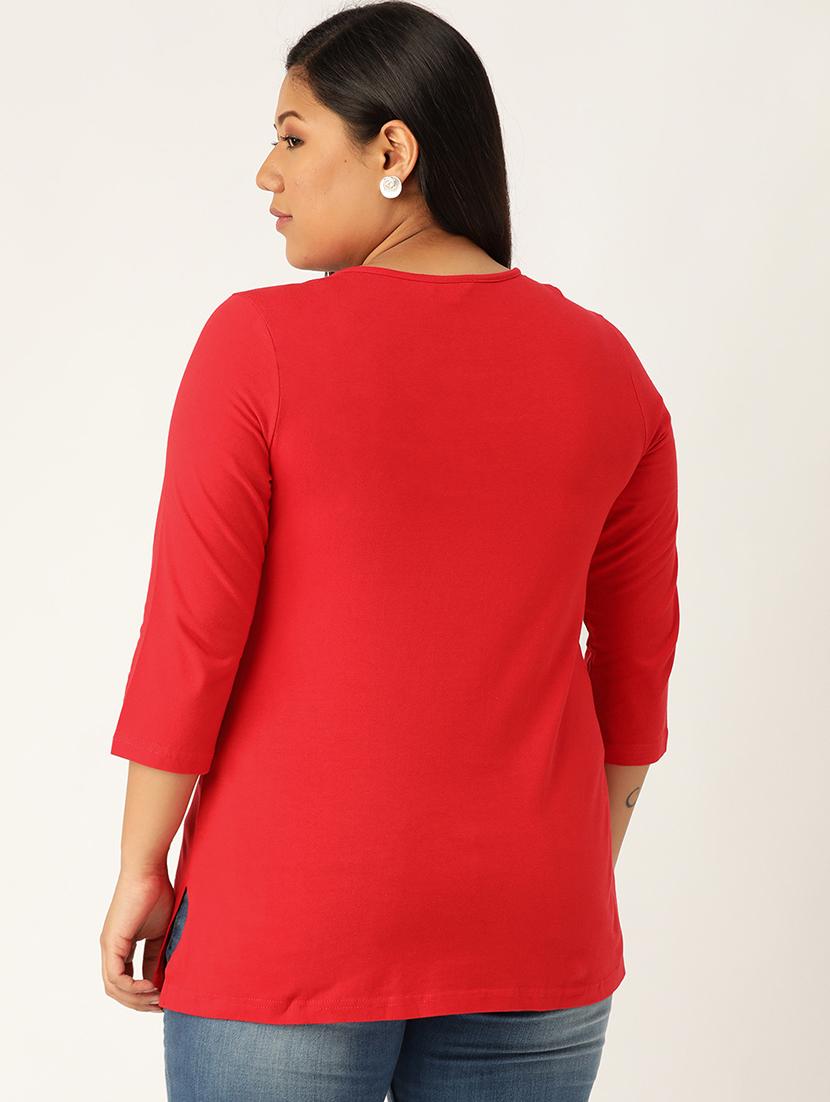 women's straight v neck top - 17260299 - Standard Image - 2