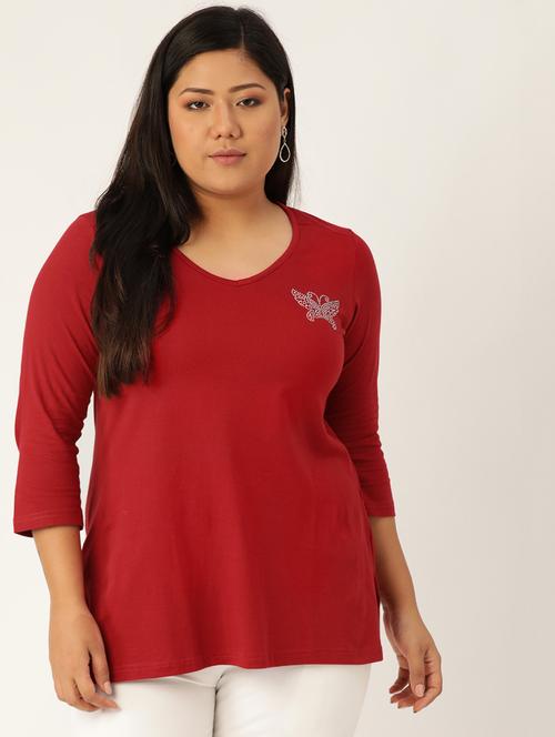 women's straight v neck top - 17260300 - Standard Image - 0