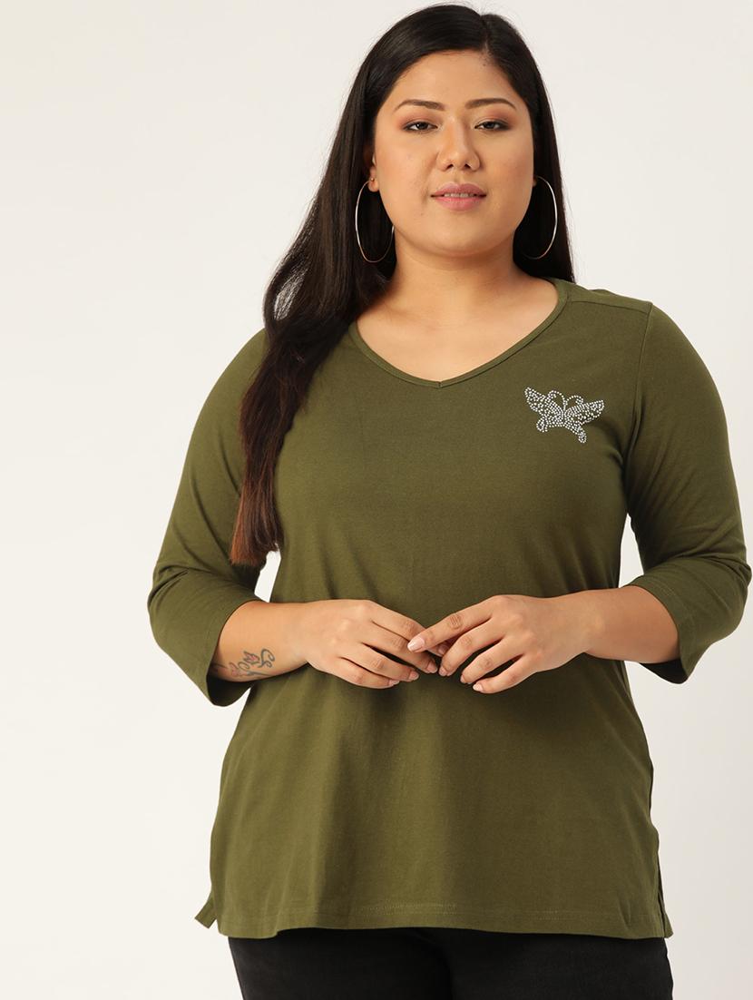 women's straight v neck top - 17260304 -  Zoom Image - 0