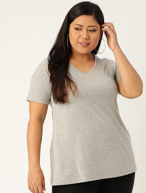 women's plain v neck t-shirt - 17260546 - Standard Image - 0