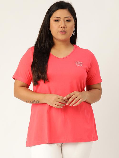 women's plain v neck t-shirt - 17260551 - Standard Image - 0