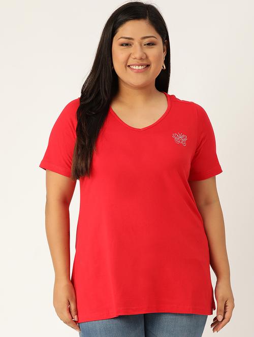 women's plain v neck t-shirt - 17260553 - Standard Image - 0