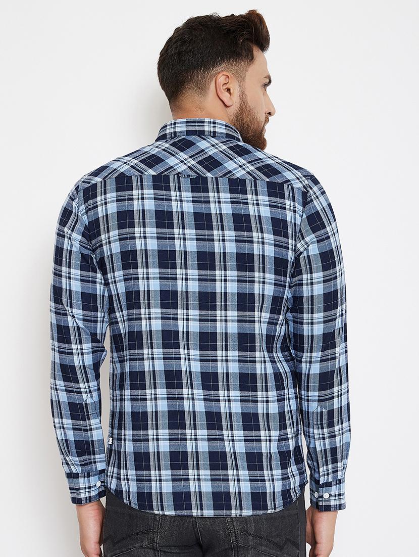 light blue checkered casual shirt - 17263500 - Standard Image - 2