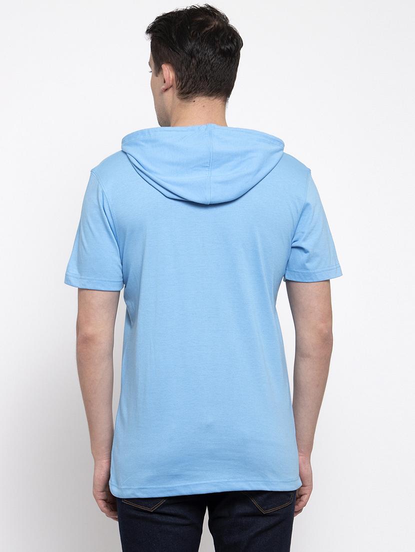 light blue chest print t-shirt - 17263767 - Standard Image - 2