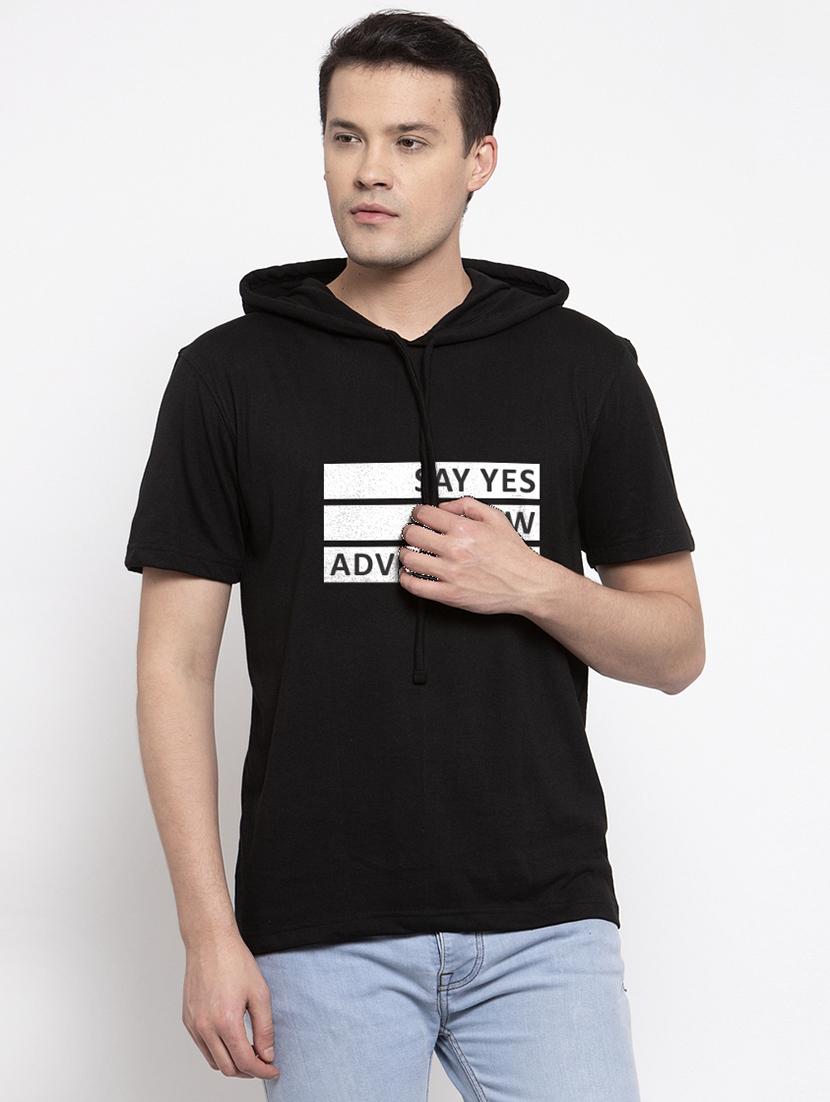 black chest print t-shirt - 17263771 -  Zoom Image - 0