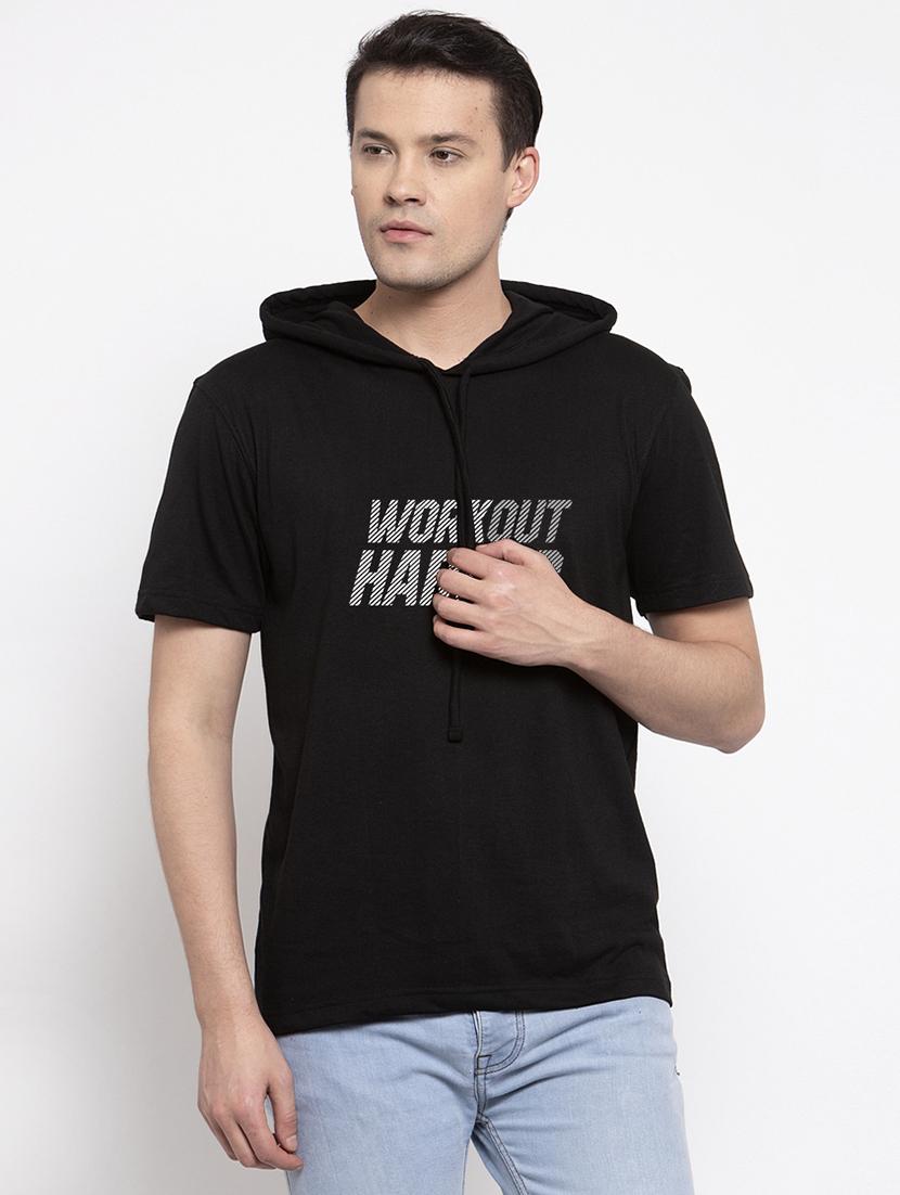 black chest print t-shirt - 17263777 -  Zoom Image - 0