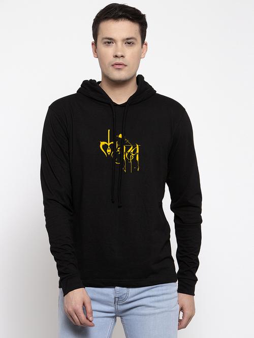 black chest print t-shirt - 17263784 - Standard Image - 0