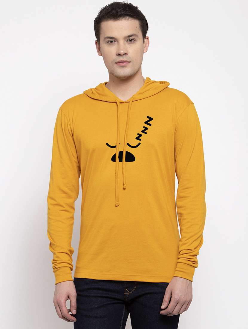mustard chest print t-shirt