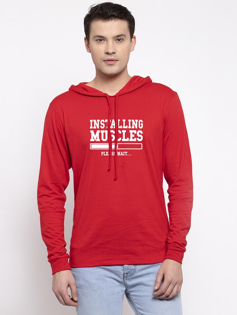 red chest print t-shirt