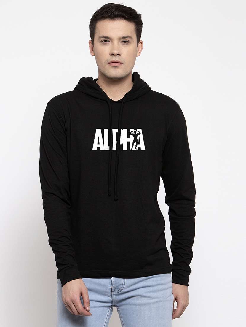 black chest print t-shirt
