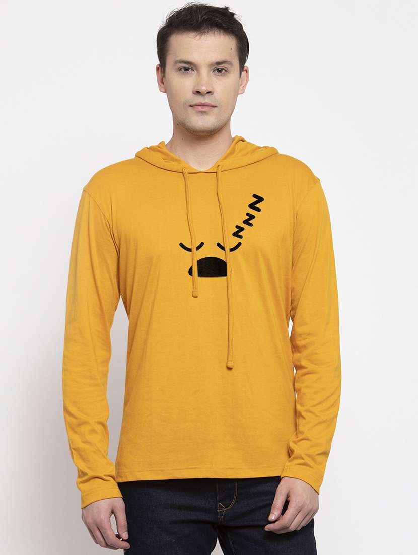 mustard chest print t-shirt