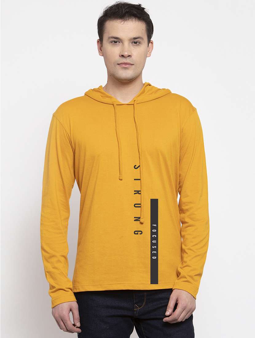 mustard front print t-shirt