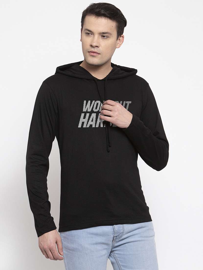 black chest print t-shirt