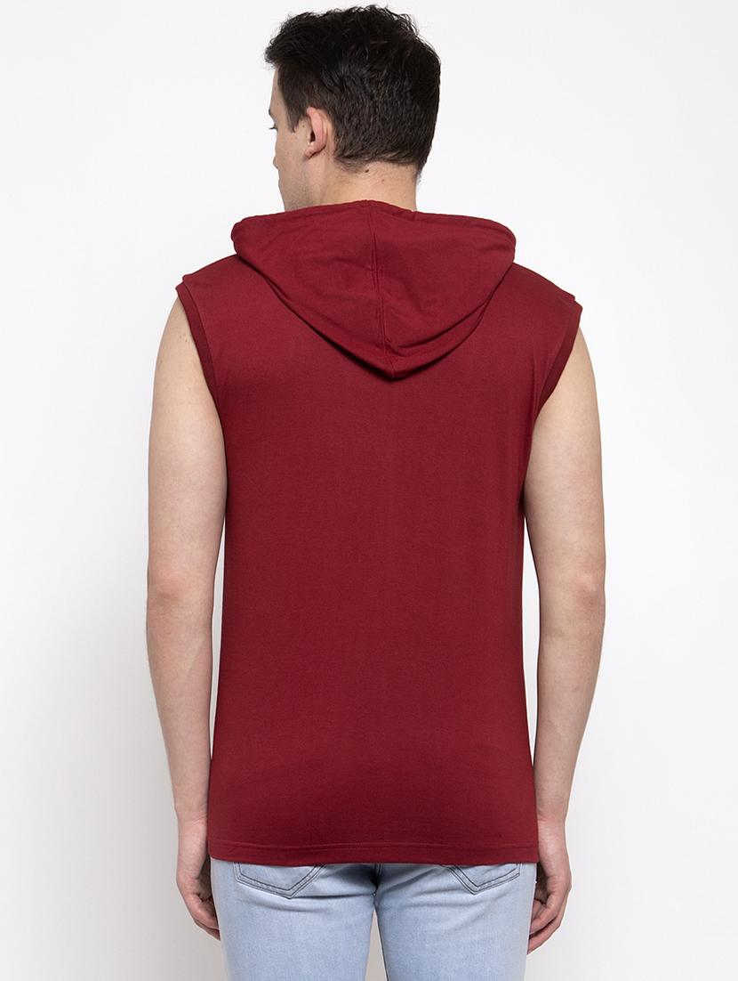 maroon chest print t-shirt - 17263867 - Standard Image - 2