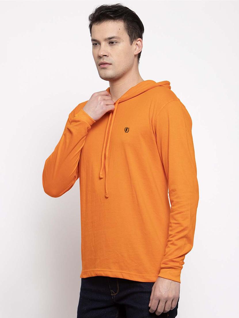 orange solid hooded t-shirt - 17263986 - Standard Image - 2