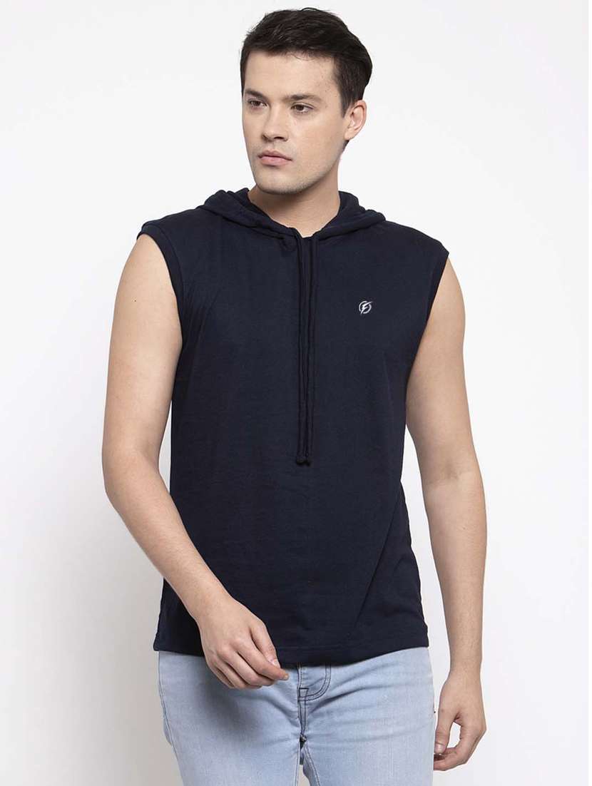 navy blue solid t-shirt