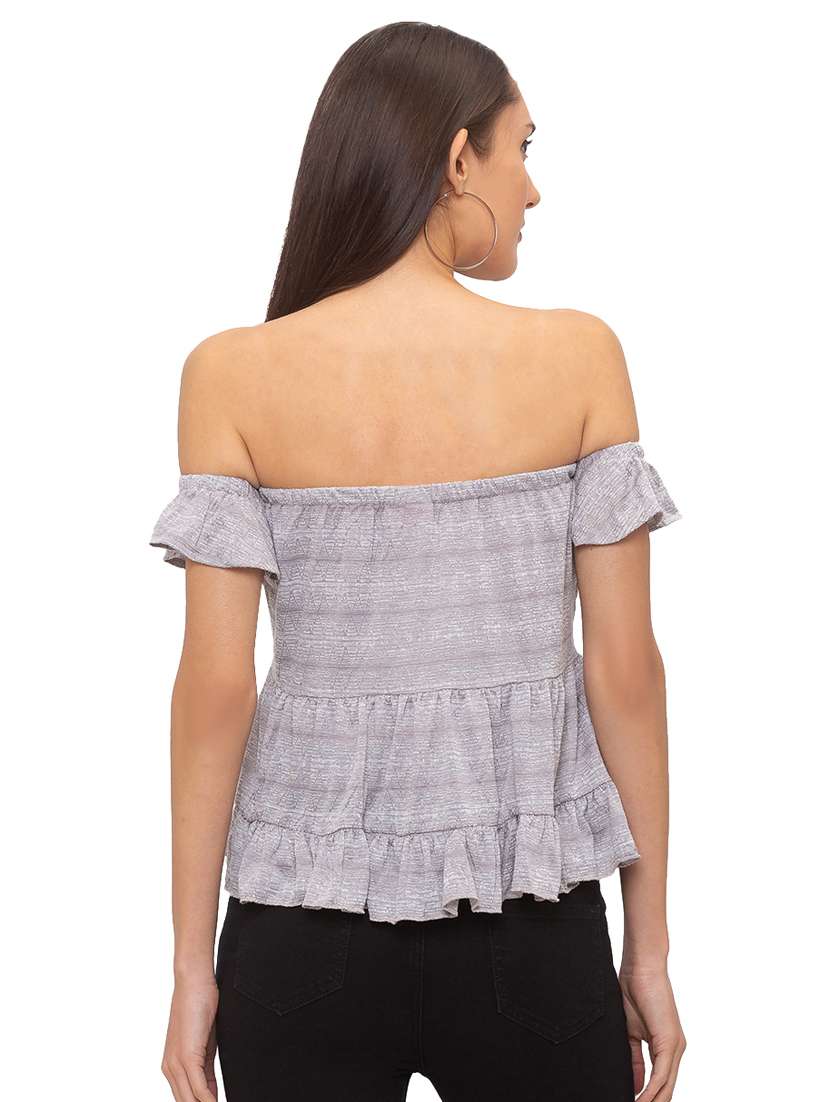 women's tiered off shoulder top - 17264270 - Standard Image - 2