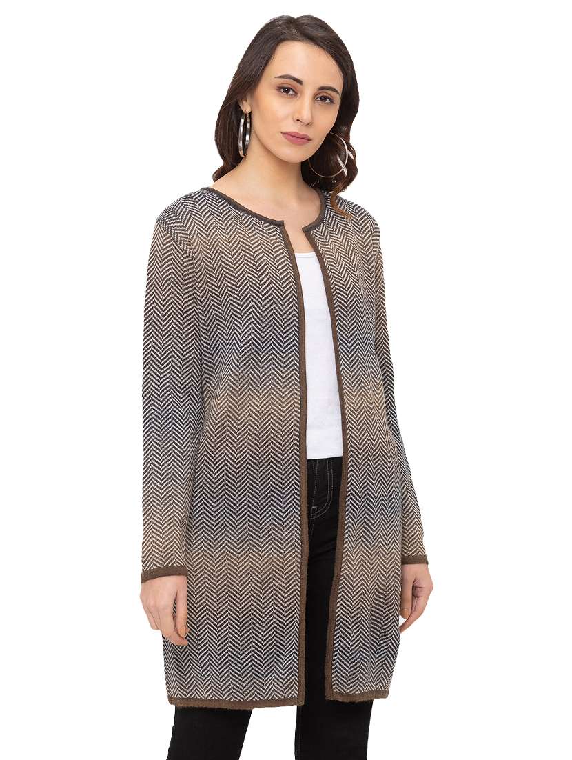 chevron printed cardigan 