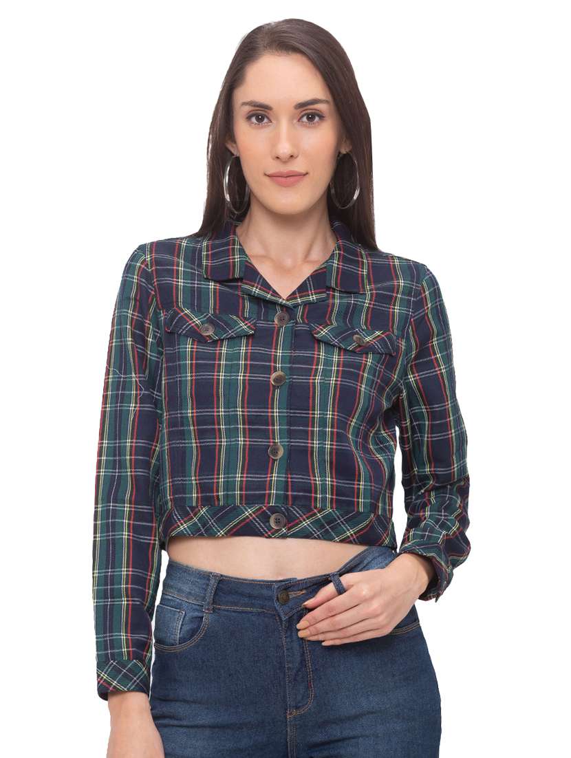 checkered crop jacket 