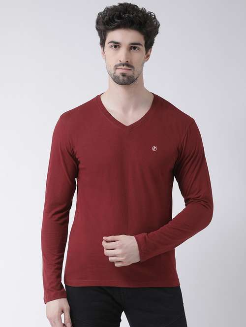 maroon solid t-shirt - 17264535 - Standard Image - 0