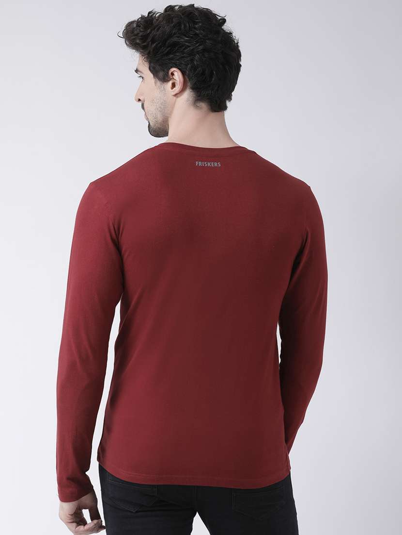 maroon solid t-shirt - 17264535 - Standard Image - 2
