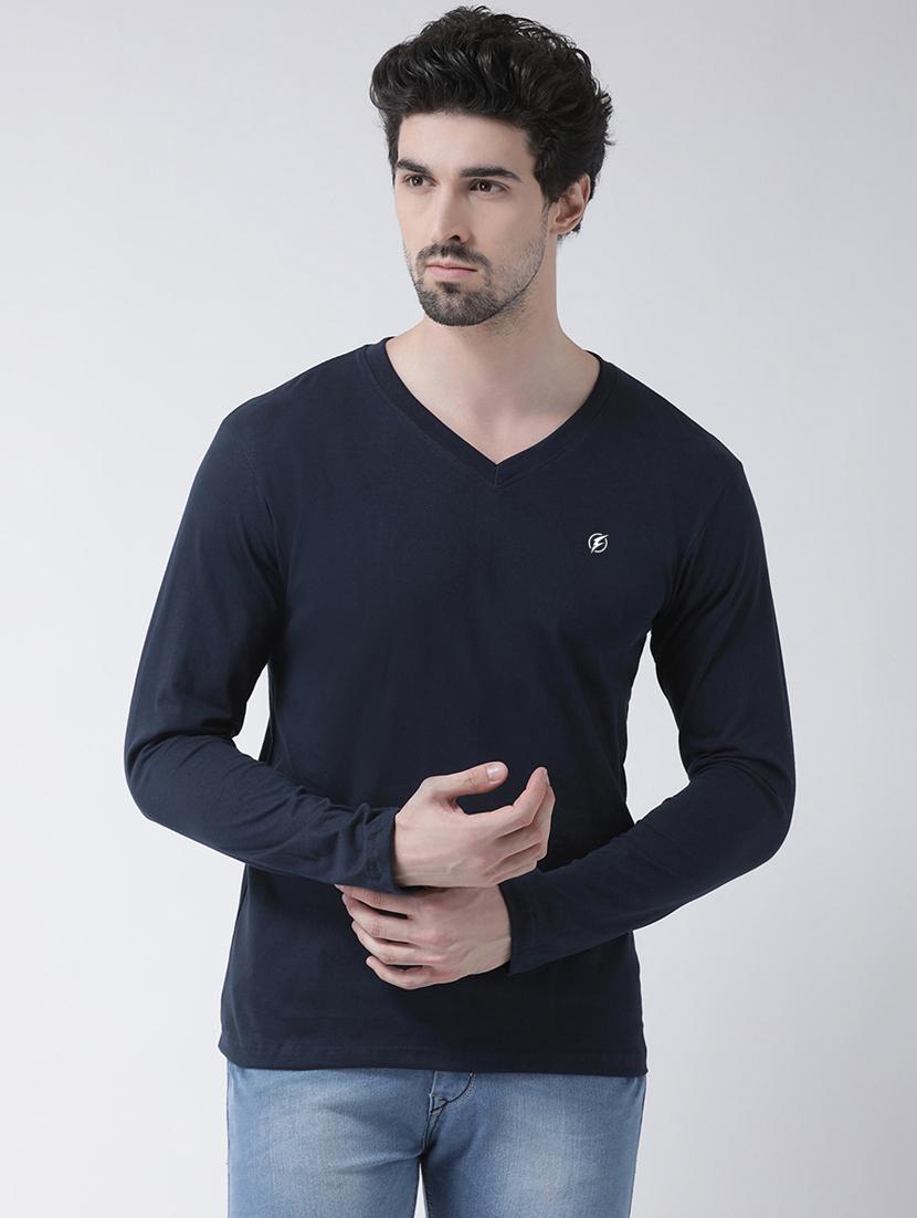 navy blue solid t-shirt - 17264536 - Zoom Image - 0