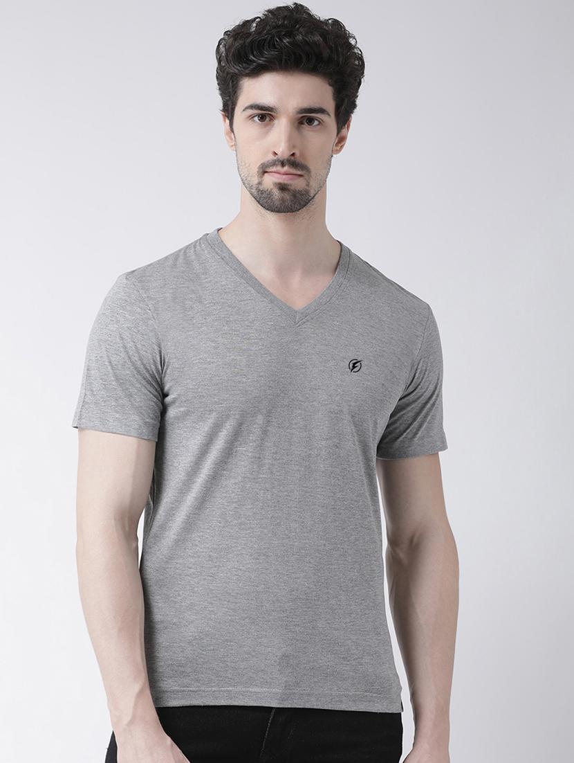 grey solid t-shirt - 17264541 -  Zoom Image - 0