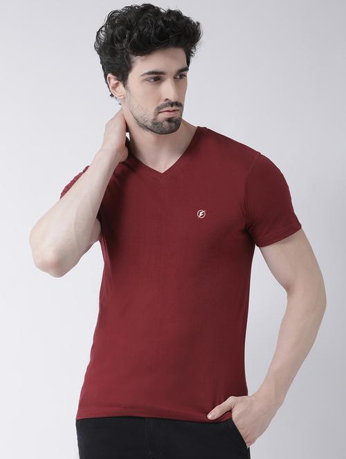 maroon solid t-shirt - 17264547 - Standard Image - 0