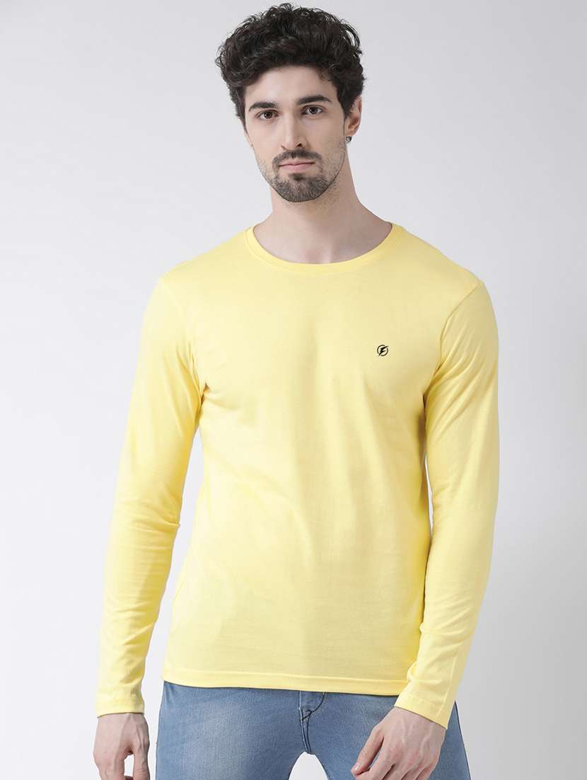 yellow solid t-shirt