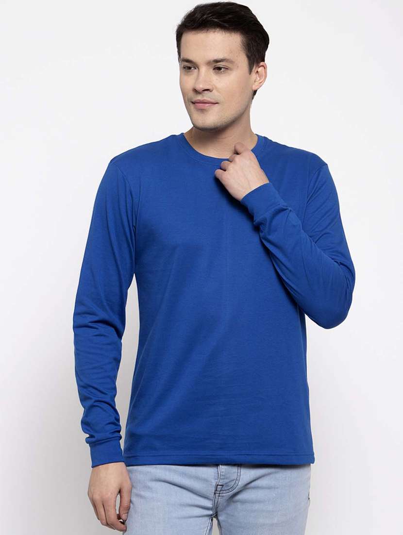 men solid round neck t-shirt