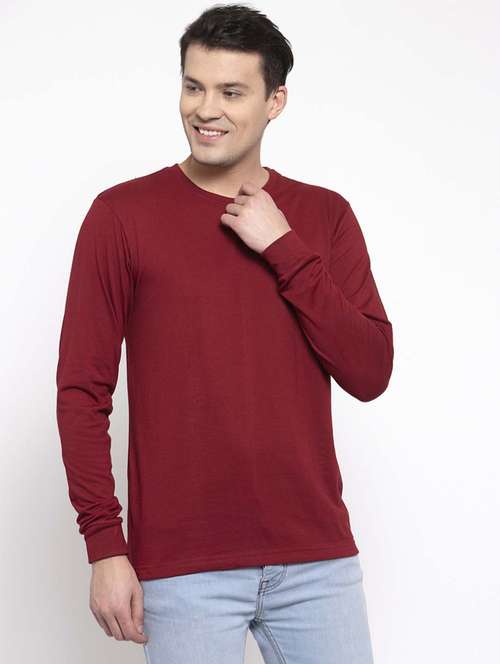 maroon solid t-shirt - 17264583 - Standard Image - 0