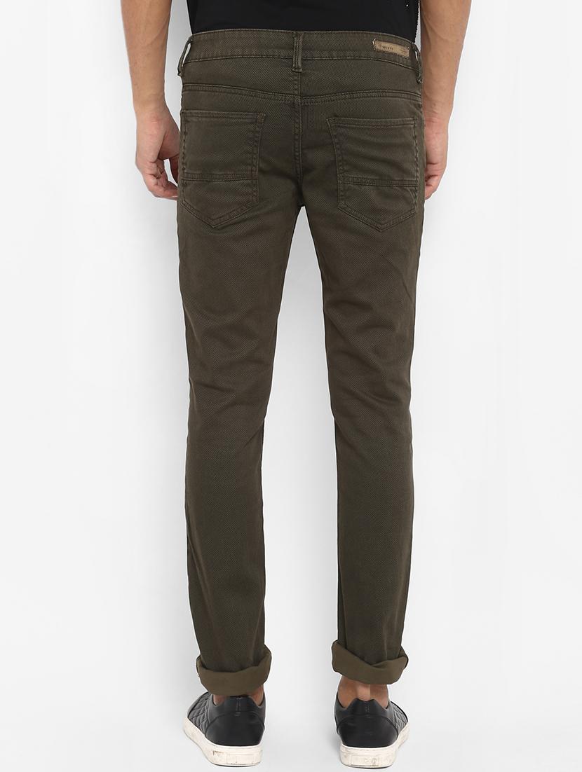 olive green printed jeans - 17264664 - Standard Image - 2