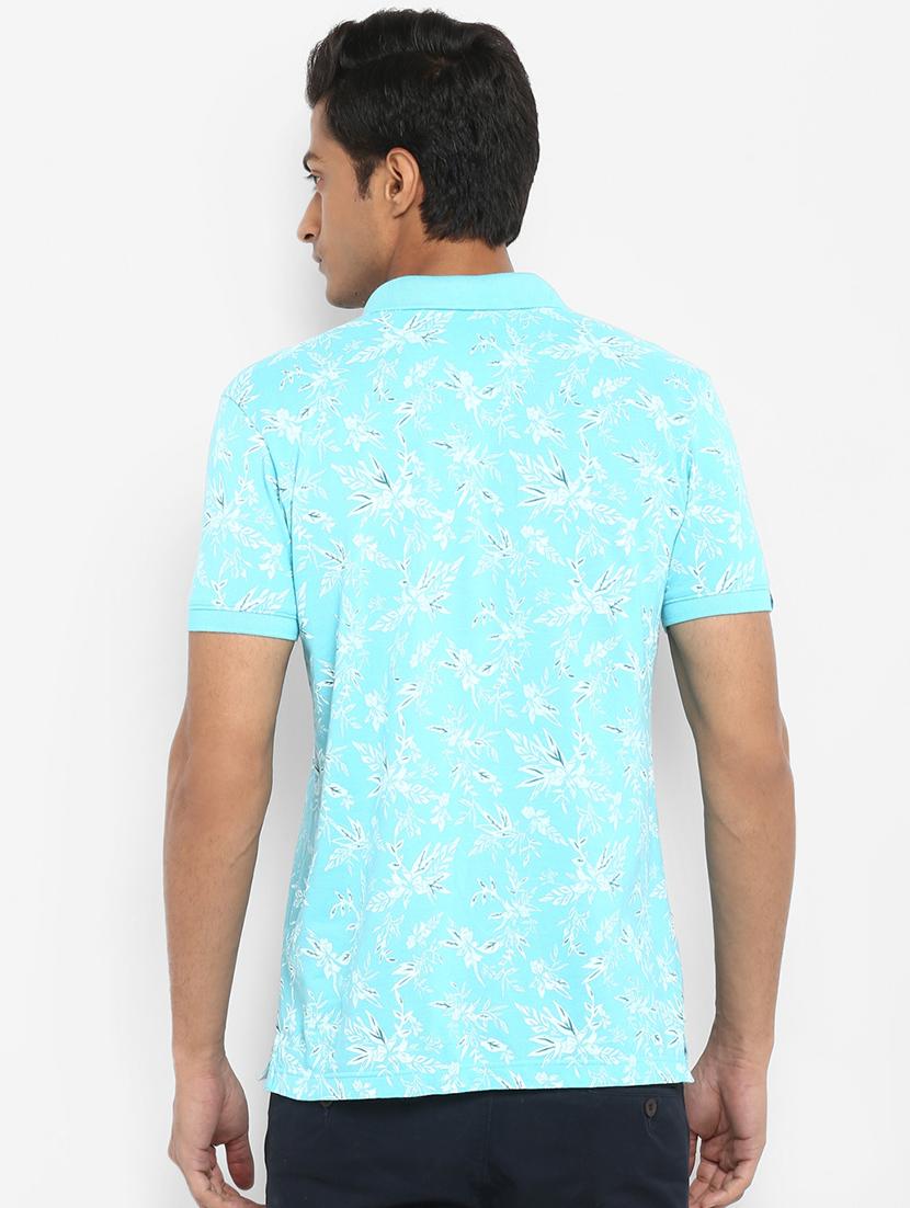 light blue printed polo t-shirt - 17264686 - Standard Image - 2