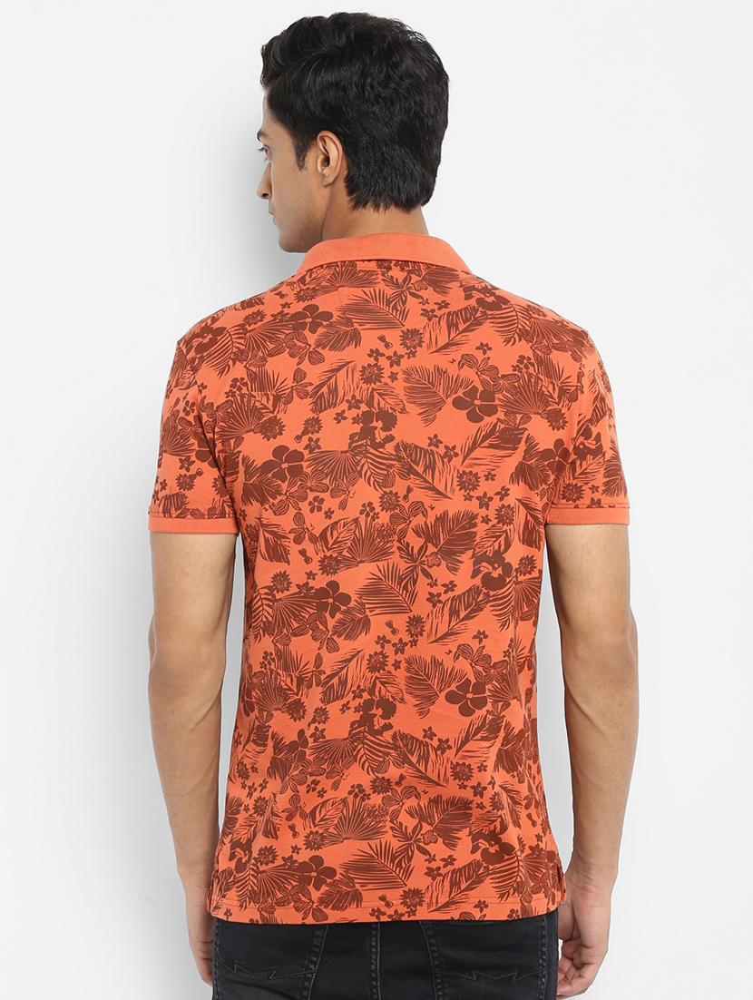 orange printed polo t-shirt - 17264689 - Standard Image - 2