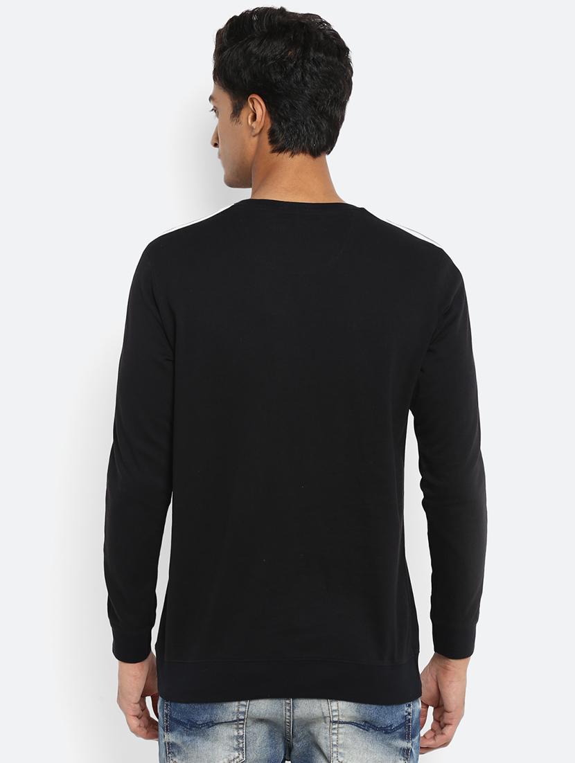 black solid taped t-shirt - 17264691 - Standard Image - 2