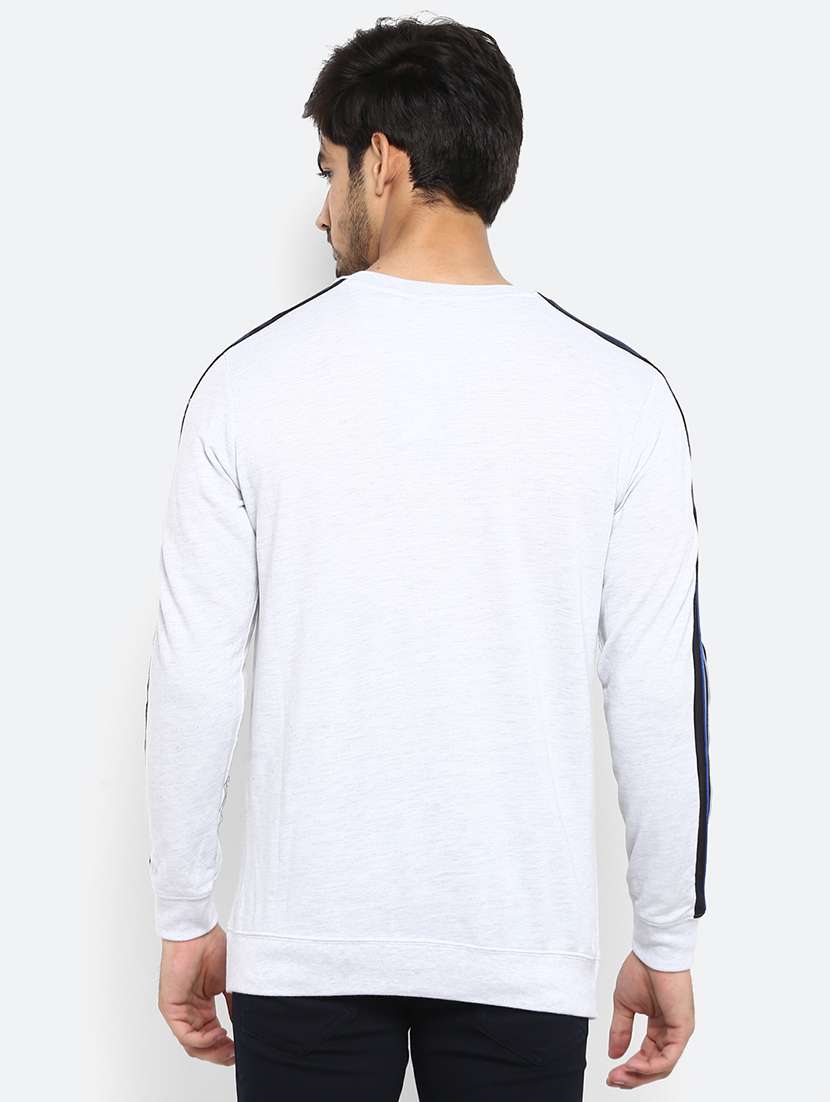 white solid taped t-shirt - 17264692 - Standard Image - 2