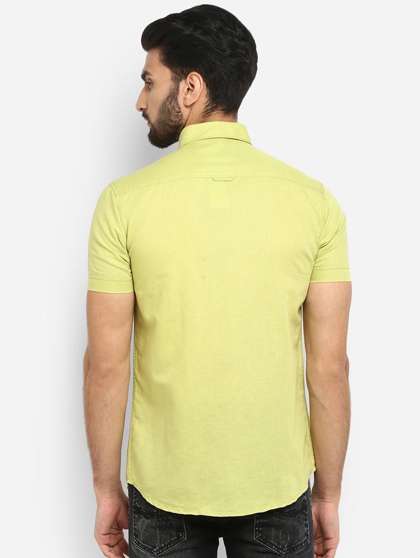 green solid casual shirt - 17264699 - Standard Image - 2