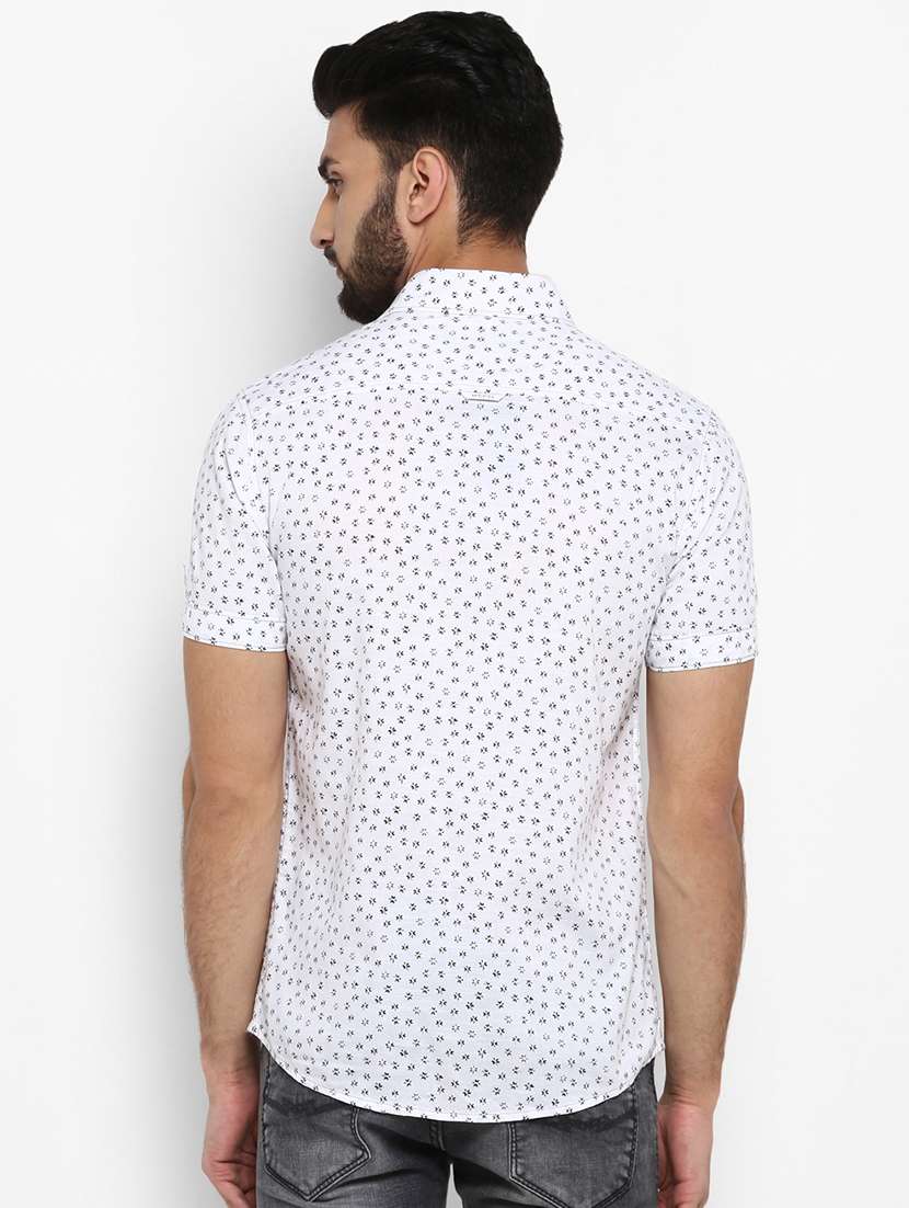 white printed casual shirt - 17264706 - Standard Image - 2