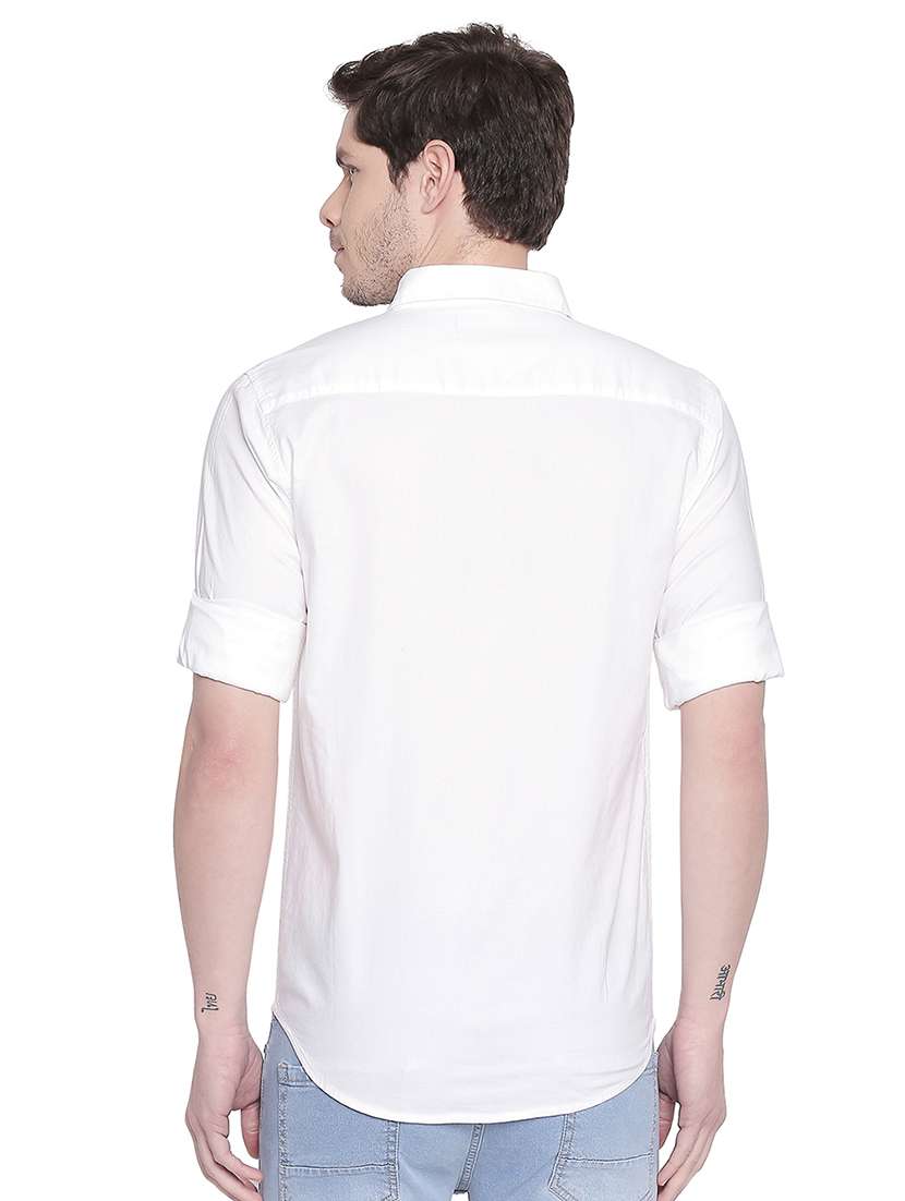 white solid casual shirt - 17264721 - Standard Image - 2