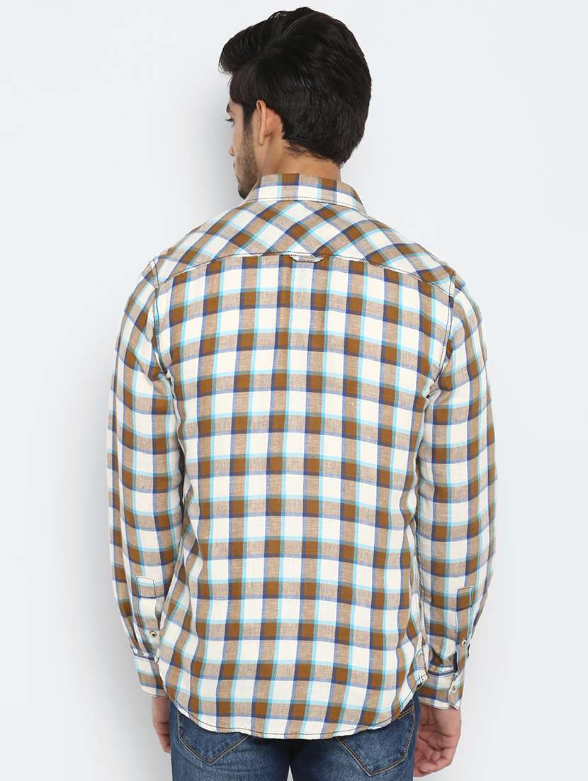 brown checkered casual shirt - 17264722 -  Standard Image - 2