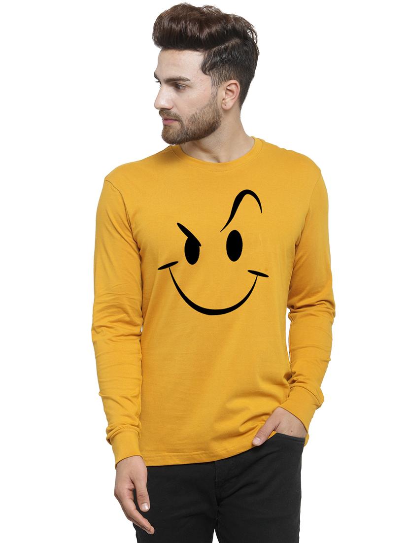 men front print long sleeve t-shirt