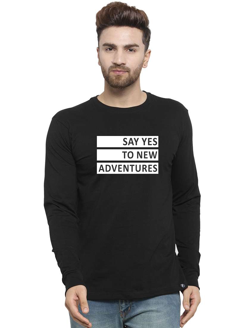 black chest print t-shirt