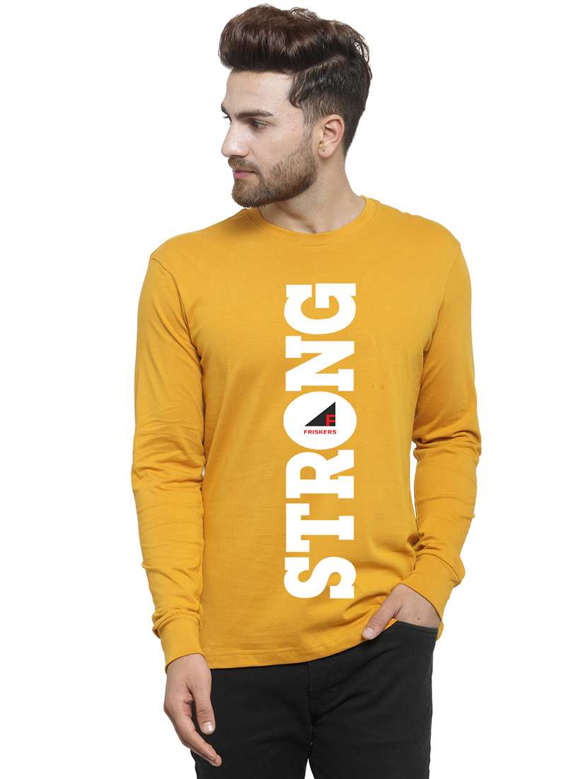 mustard front print t-shirt
