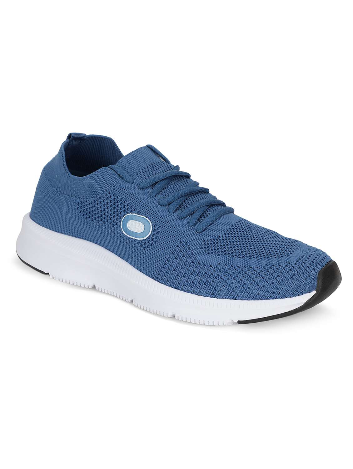 blue fabric sport shoes
